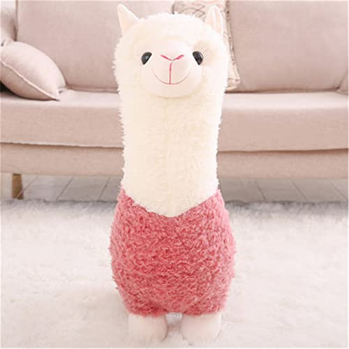 GLITZFAS Alpaka Kuscheltier, 28 cm Lama Stofftier Plüschtier, Hellrot | Süße Plüsch, Pferd Spielzeug, Geschenk für Kinder, Mädchen, Liebhaber