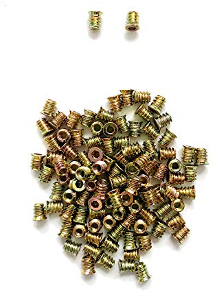 LIKERAINY 200 st zinkpläterade galvaniserade järnmöbler hexdrivmutter full gängad M 6 × 13 mm träinsatsmuttrar för träbearbetning klättring håller möbler ben och hjulfästen