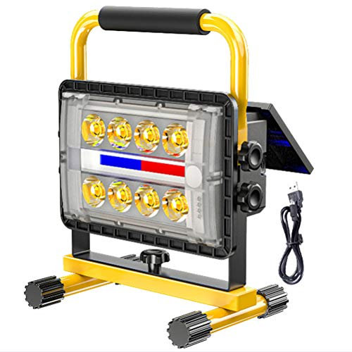 OOWOKS LED Solar Arbeitsleuchte Strahler 200W, Akku Baustrahler 3500K Warm Licht, USB Wiederaufladbare Arbeitslicht mit 4Lichtmodi, 20800mAh Power Bank, Outdoor Flutlicht für Garage Werkstatt Camping