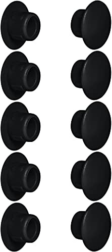 cyclingcolors 10x Abdeckkappen Kunststoff Blindbohrung Stopfen Blindstopfen Abdeckung Möbel (Ø6mm/Schwarz RAL 9011)