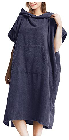 HGYJ Badetuch-Poncho, Damen/Herren-Mikrofaser-Verdickungs-Bademantel-Poncho, für Strand/Schwimmen/Surfen/Neoprenanzug-Wechsel, kompaktes Leichtgewicht,Bronze,One Size110*85cm