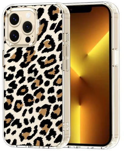 MOSNOVO für iPhone 13 Pro Hülle – Durchsichtige, schlanke, stoßfeste TPU+PC-Handyhülle, [6,6 Fuß Fallschutz/Anti-Abziehen] - Leopardenprint