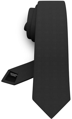 Black Tie Premium Mens Standard Gabardine Matt Necktie Tuxedo Classic Black Premium Corbatas-Produced (Black, Standard 2.75)