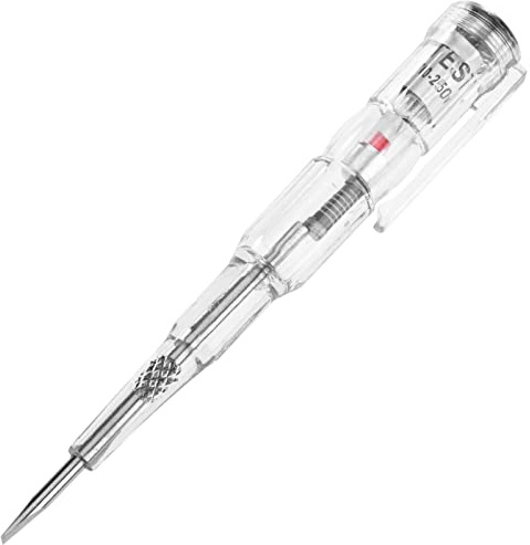 BeMatik - Destornillador buscapolos de Punta Plana de 3 mm, Detector de tensión con luz LED