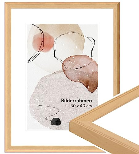 WANDStyle Bilderrahmen 20x28 Natur, moderner Bilderrahmen Holz 20x28 cm | Hochwertiger Holzbilderrahmen, Posterrahmen zum Aufhängen, Rahmen 28x20 cm, Fotorahmen H320 - Made in Germany