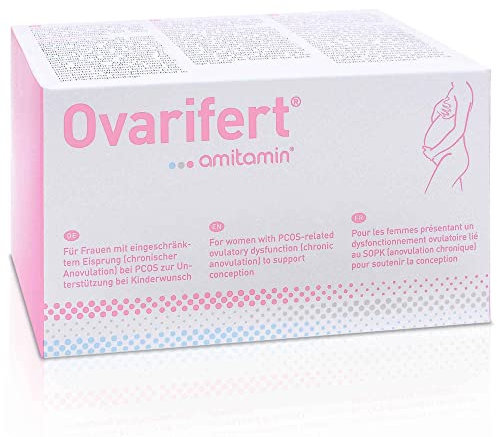 amitamin Ovarifert Inositol Komplex bei PCO Syndrom, 360 Kapseln, hochdosiert, Apothekenqualität, Myo Inositol bei Kinderwunsch und Schwangerschaft, mit Vitamin C, D, B12, Vegan, deutsche Herstellung