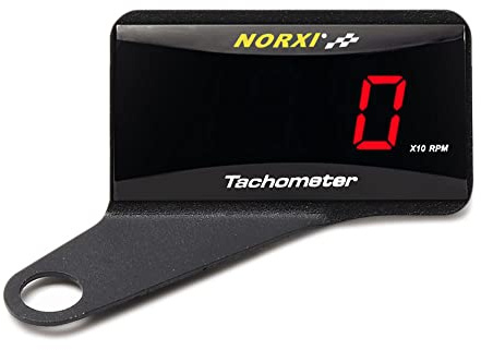 NORXI Universal Digital Varvräknare Hastighetsmätare Motorcykel Vattentät Elektronisk (Röd med Vänsterfäste)