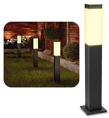 SSC-LUXon RADIVO Pollerleuchte Wegeleuchte Außen anthrazit inkl. LED E14 Lampe warmweiß - Sockelleuchte 230V Außenbereich IP44