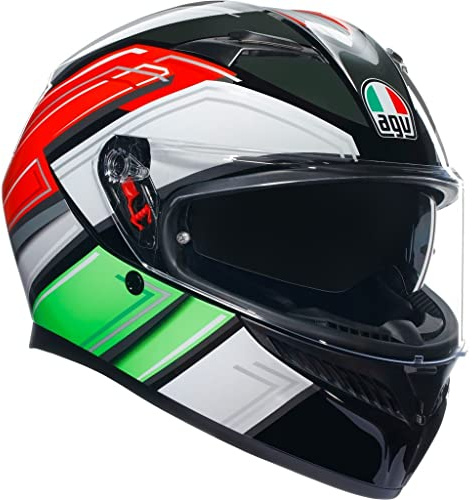 AGV K3 Wing Integralhelm (schwarz/rot/weiß/grün), S (55)
