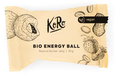 KoRo - Bio Energy Ball Peanut Butter Jelly 14 x 30 g - Vegan - Doppelfüllung! - Crunchy Erdnuss-Chunks