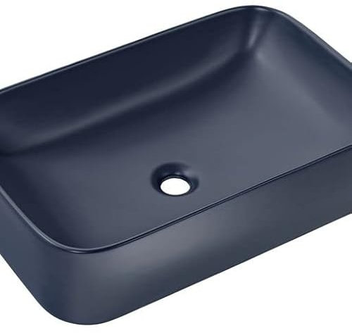 Vasque à Poser en Céramique Bleue Matte - L 61 X 38 Cm - Gamme Kama
