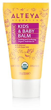 Alteya Bálsamo orgánico para niños y bebés, 30 ml, premio orgánico certificado USDA para el cuidado de la piel del bebé, tratamiento con aceite esencial de rosa búlgaro - Healing and Protecting