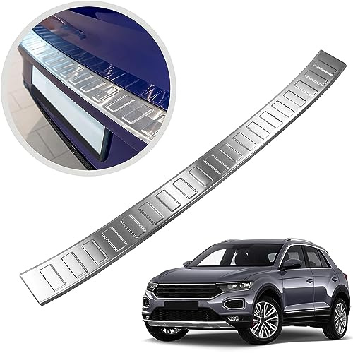 EEASSA Ladekantenschutz Stoßstangenschutz hinten Edelstahl Heckstoßstangenschutz Stossstangenschutz Heckstossstange Auto Innen Zubehör Kofferraum für VW T-ROC 2017-