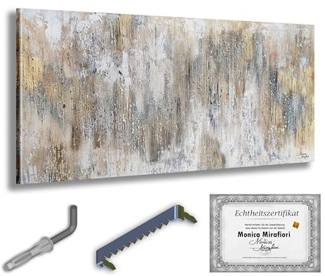Monica Mirafiori I 100% HANDGEMALT I Gemälde Simple Art I 100x50cm | Gemälde Handgemalt | Acrylgemälde | Sehr Großes Acrylbild I Moderne Kunst I Kunstbilder