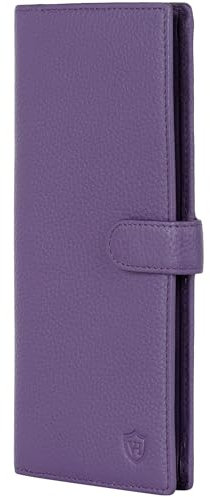 VON HEESEN Leder Geldbörse mit RFID-Schutz - Portemonnaie für Herren & Damen aus echtem Leder - Wallet mit Münzfach - Geldbeutel für Männer und Frauen in Violet