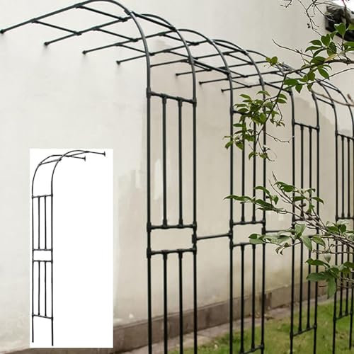 MISKYN Schwarz Rosenbogen Halbbogen Metall Wandrosenbogen Rankhilfe Rosen Torbogen Halb Rankbogen 1 Stück,Schwarz,240 * 240cm
