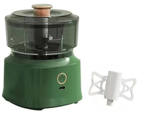 Zoegneer Coupe-ail électrique avec lame en acier inoxydable, hachage rapide de l'ail, des épices, des noix et des légumes (vert)