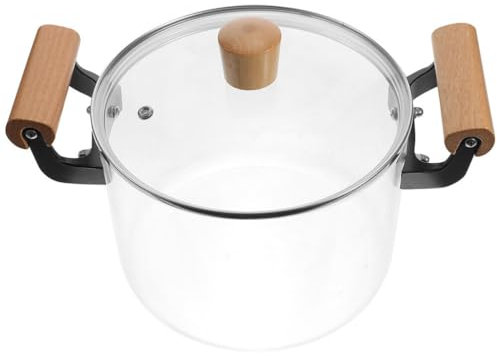 HOLIDYOYO Cacerola De Vidrio Para Estofado Resistente Al Calor Con Tapa Para Cocinar Pasta Fideos y Sopas