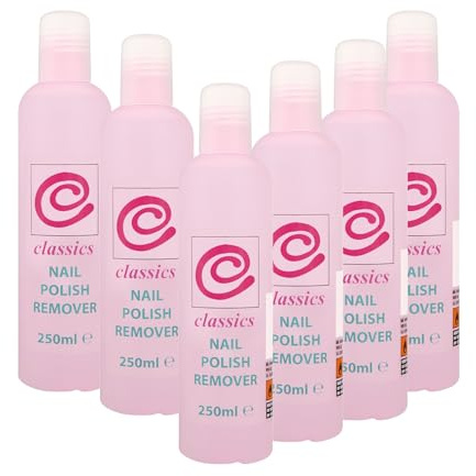 6 x 250ml | Classics Nail Polish Remover Multipack 250ml | Value Pack for Nail Beauty Salon