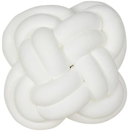 Viusneun Knotenkissen Weiche Dekoratives Kissen Rundes Wurfkissen,30x30x12 cm Groß Handgefertigtes Plüsch Knot Kissen, Modern Home Dekokissen für Wohnzimmer Sofa (Weiß)
