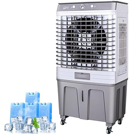 Enfriador evaporativo, Enfriador de Aire evaporativo con Tanque Grande de 80 L/21,1 GAL, Aire Acondicionado Enfriador de pantano con oscilación de 120 °, Enfriador de Aire de 3 velocidades d