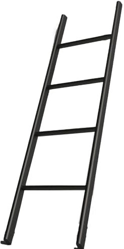 Scaletta da parete con ripiano portaoggetti, scala in metallo per casa, soppalco, dormitorio, biblioteca, letto a castello, camper, dimensioni personalizzabili (120 cm)