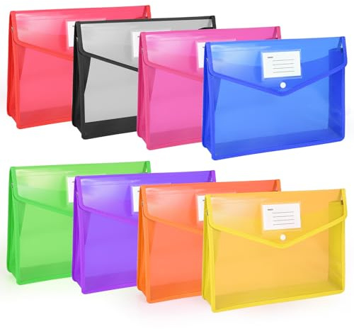 La collezione di documenti alles Shine A4, 8 cartelle impermeabili in plastica per viaggi e ufficio