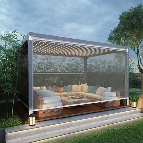 Tende a rullo in PVC trasparente per esterni, impermeabili, isolamento termico, trasparenti, avvolgibili, antipolvere, pergolati, gazebo, tendoni da 0,5 mm, tende antipioggia, 190 x 200 cm