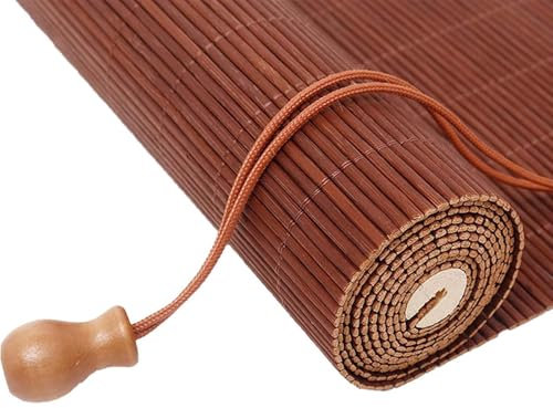 Bambusrollo für Innen Außen Balkon E120x180cm Holz Jalousine mit Atmungsaktive Verdunkelungsvorhänge Raffrollos Rollos Rollos Rollos Rollladen Fensterrollo und Rolladen Trennwand Tür Vorhang