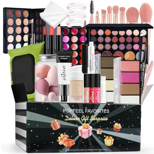FantasyDay Juego de Maquillaje Xmas All in One Makeup Gift Set Incluye Corrector Camuflaje, Brillo de Labios, Brochas, Mascara, Blush, Sombra de Ojos, Delineador - Belleza Cosmético pour Cara y Labio