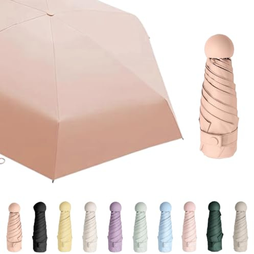 Aethryon Mini Reise Regenschirm, Regen- oder Sonnenschein für den Außenbereich, Sonnenschirm Tragbar, UV-Schutz-Regenschirm, Reise Tragbarer Taschenschirm,(rounded)