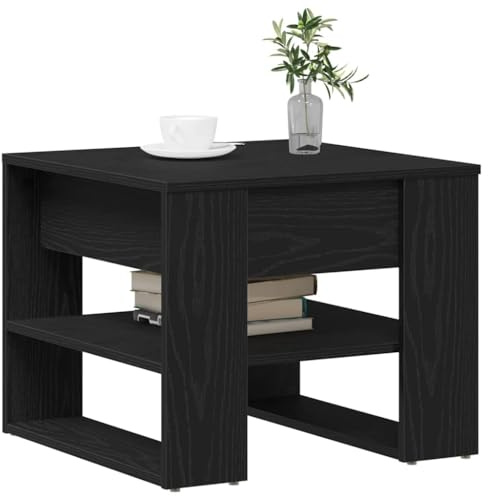 vidaXL Coffee Table Black oak 55.5 x 55 x 45 cm Engineered wood, Stylish Living Room Coffee Table, Square Design, Durable Storage, Matte Finish, Practical Centerpiece for Interior Decor