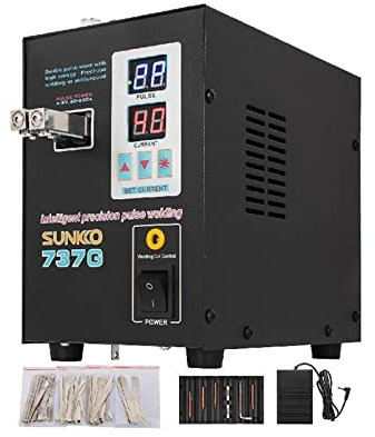Saldatore a punti 737G for batteria al litio 18650 1.5KW Illuminazione a LED Doppio display digitale Saldatrice a doppio impulso