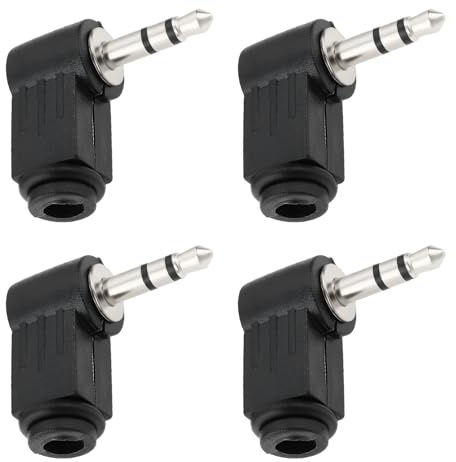 Create idea 4 x 3,5-mm-Stereo-Klinkenstecker, 90-Grad-Winkel, Löt-Audio-Adapter für Kopfhörer, MP3-Player, Lautsprecher