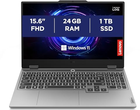 Lenovo LOQ 15IRX10 Gaming Laptop - NVIDIA GeForce RTX 5050 8GB GDDR7, Intel Core i5-13450HX, RAM 24GB, 1TB SSD, Display 15.6 FHD (1920x1080) 144Hz, Windows 11 Home, White Backlit Keyboard - Luna Grey
