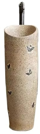 uotmui Pedestal Sink Vanity Outdoor Simple Washbasin Courtyard Vertical Washbasin Balcony Floor-standing Pedestal Basin Bathroom Pedestal Sink