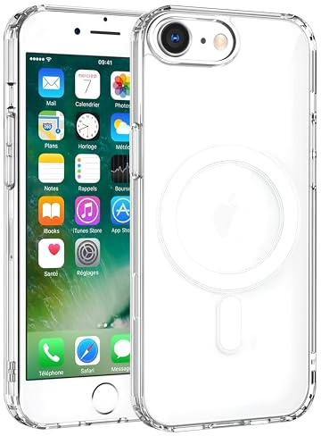 Generisch Exsight Magnetisch Hülle für iPhone 7, 8, SE 2022, SE 2020, Kompatibel mit MagSafe, Militär-Grade Stoßfeste und Kratzfest, Klare Dünne Silikon Case, Magnetische Handyhülle, Durchsichtig