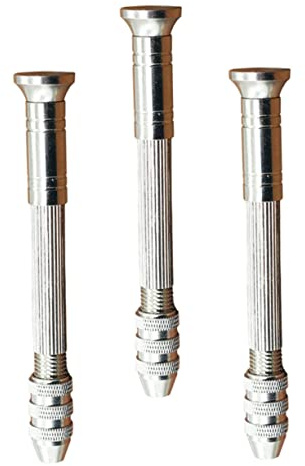 ELAYARD Set 3 Pezzi Mini Trapano a Mano Professionale in Acciaio Lega Per Fori Di Precisione Su Legno Plastica Pvc Modellismo Fai Da Te