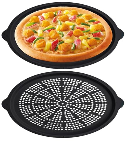 Xijobido Teglia Per Pizza Rotonda - 2 Pezzi Da 39.9 Centimetri In Silicone Sicuro Per Lavastoviglie | Resistente Alle Alte Temperature E Antiaderente Teglia Per Pizza,Per Casa Cucina Ristorante