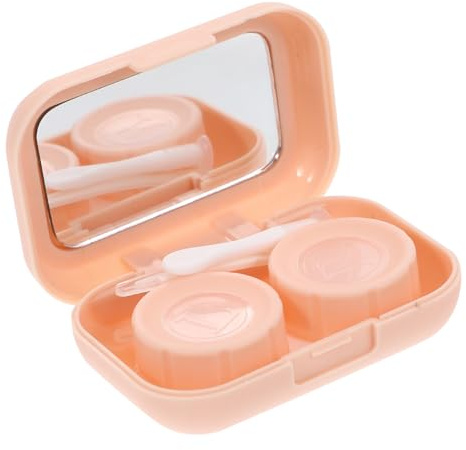 MOLUCKFU Étui pour Lentilles de Contact pour Femmes Portable en Verre et Abs avec Finition Soignée, Boîte Décorative pour Usage Extérieur et Rangement Votre Paquet