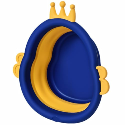 Babywaschbecken für Babys, Faltbar und Hängbar, Cartoon, Blau | Pp, Integrierte Form, Großvolumig, Leicht und Platzsparend, für Kinder und Babybadewannen