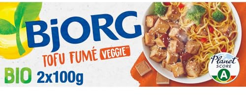 BJORG - Tofu bio Fumé Végétal | Saveurs onctueuses et gourmandes | Idéal pour vos plats végétariens | Les 2 sachets de 100g | LOT DE 3