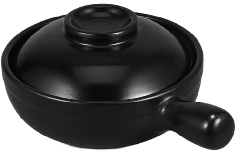SHINEOFI Pentola di Terracotta da 600ml in Argilla, Design Tradizionale, Alta Resistenza al Calore, per Riso e Stufati in Cucina