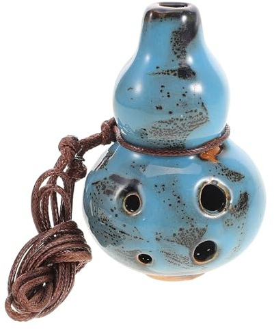 FOMIYES Ocarina Professionale in Ceramica, 6 Fori, Tono Alto C, con Cordino in Cera, per Escursioni e Attività All'aperto