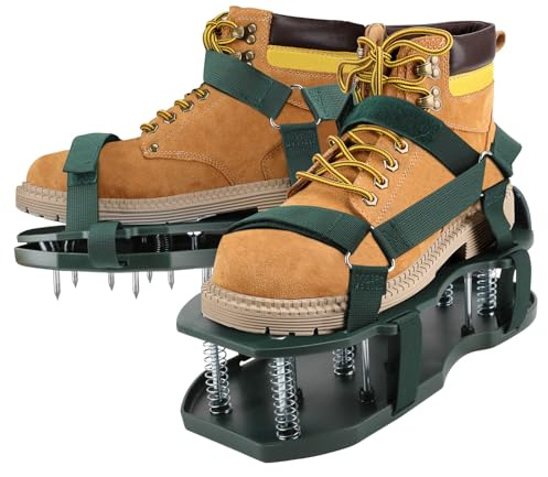 MIVOS Scarpe Chiodate - Scarpe per aerare Il Prato - Aeratore per Prato, Scarificatore - Aeratore per Aerazione del Prato, Giardino - Aeratore per Prato, Aeratore