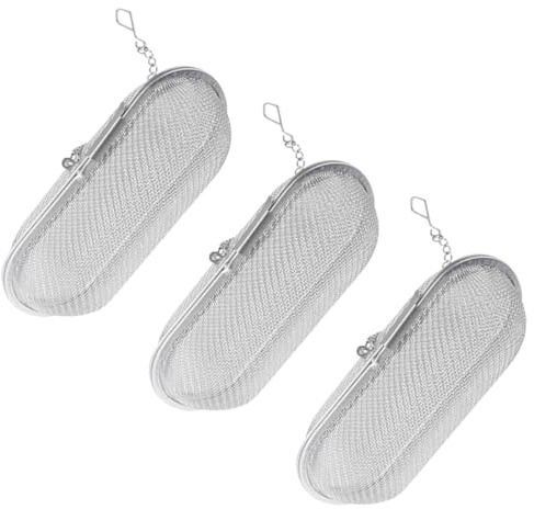 MALUGOGO Colador de Bolas de Té de Acero Inoxidable, Infusor Rectangular de Malla Fina, Filtro para Té Suelto Reutilizable, 3 Piezas, Adecuado para Infusión en Tazas y Cocina Doméstica