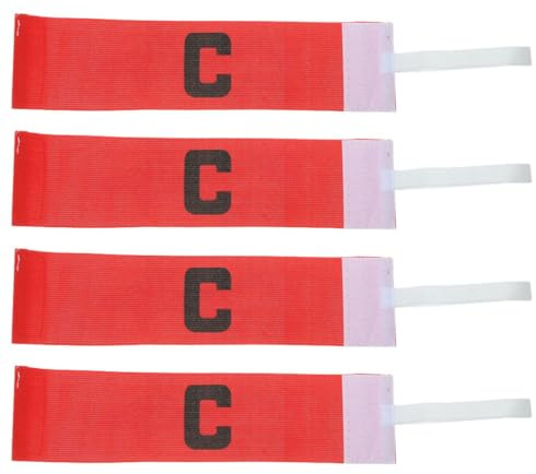OHPHCALL 4 Stück Pack Sportleiter Armbinde aus Nylon Verschleißfest und Leicht Verstellbar Kapitänsbinde für Fußball Rugby und Basketball für Erwachsene