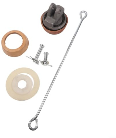 Kit completo di pistone di ricambio per pompe a mano tipo 75 con guarnizione in pelle e stantuffo in ghisa, include asta zincata e rondelle per una facile installazione (B)