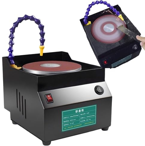 Electric Wet & Dry Bench Grinder Knife Sharpener, Water-Cooled Tool Sharpening Machine with Water Outlet Pipe, for Scissors, Hatchet, Chisels, Metal Working