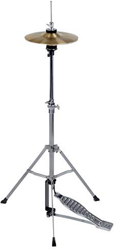 XDrum Junior HiHat inkl. Ständer und Becken (8 Cymbal Becken aus Messing, HiHat Maschine für Kinder, zusammenklappbar)